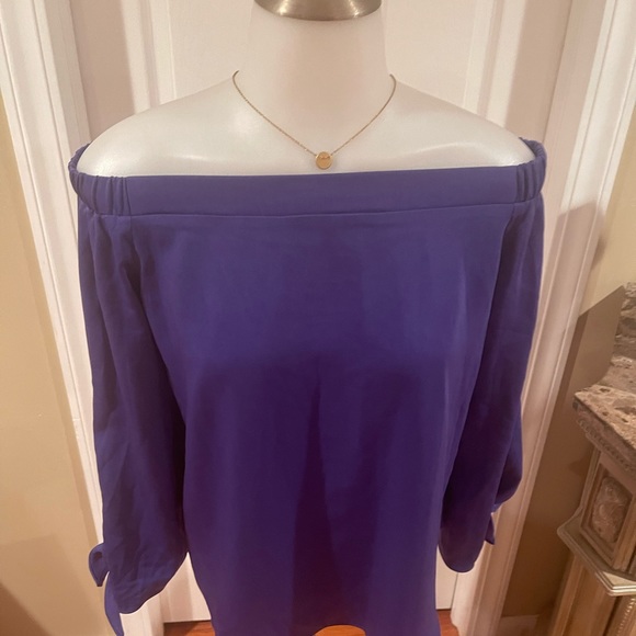 Design Lab Women’s Blue/Purple Off Shoulder Top SZ M - Picture 3 of 7